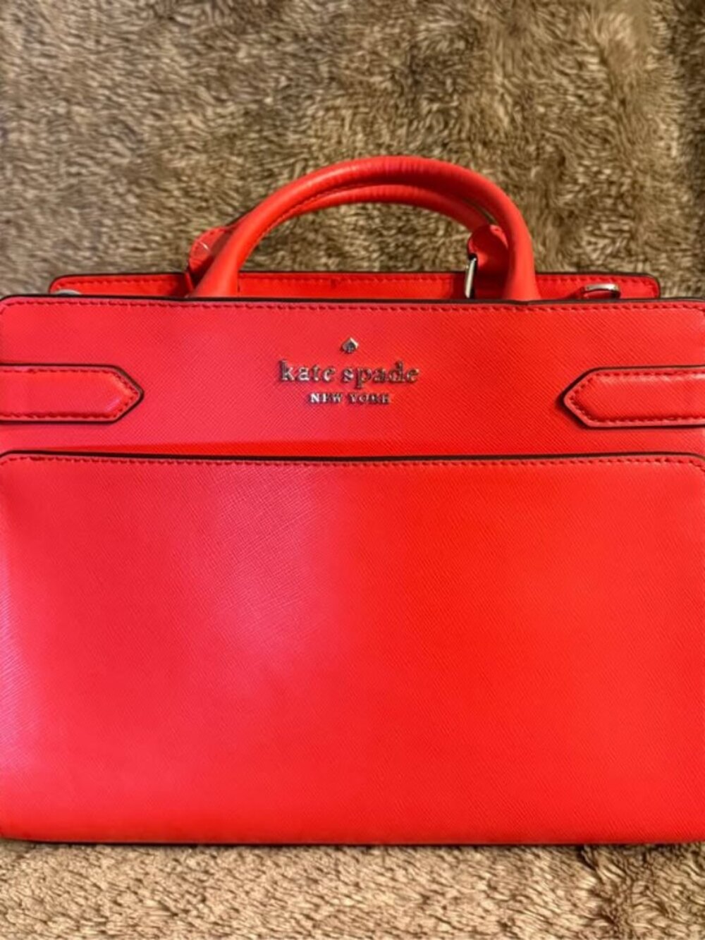 Kate Spade Staci Medium Satchel Red Currant Leather Crossbody Handbag